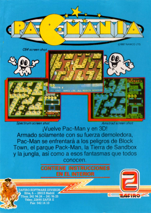 Pac-mania — box-2D-back (SP)