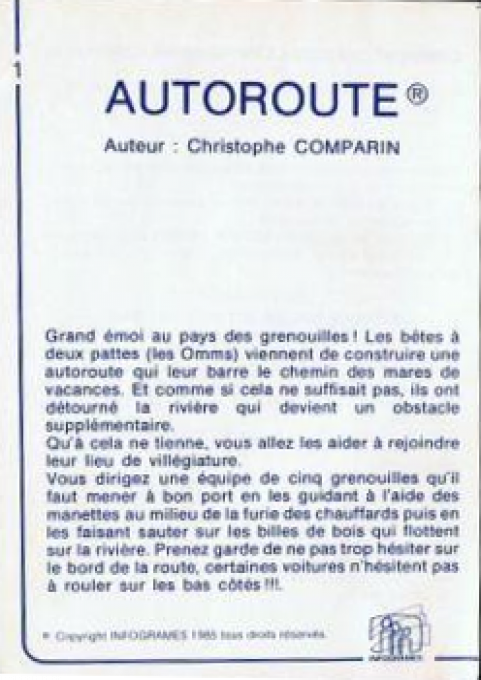 Voitures dans Autoroute, Les — box-2D-back (EU)