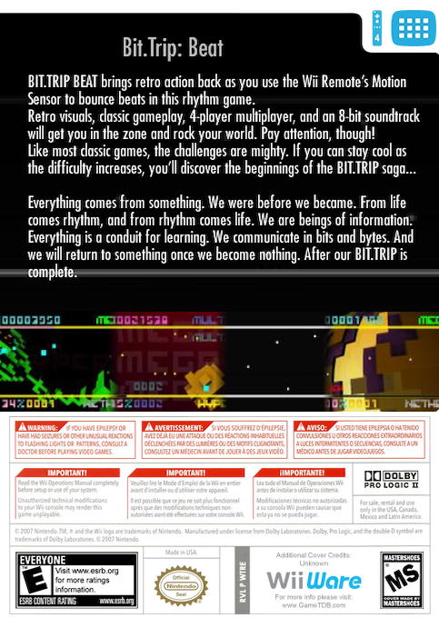 Bit.trip Beat — box-2D-back (US)