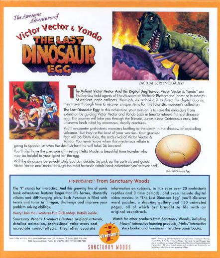 The Awesome Adventures of Victor Vector & Yondo: The Last Dinosaur Egg — box-2D-back (US)