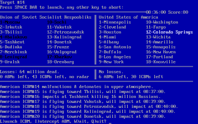 Global Thermonuclear War — ss (WOR)