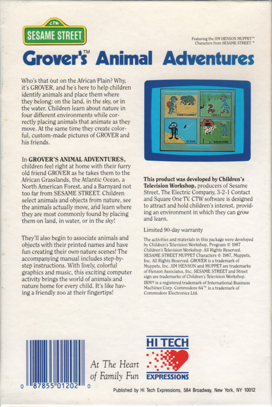 Grover's Animal Adventures — box-2D-back (US)
