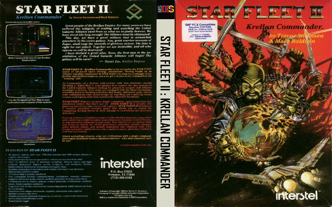 Star Fleet 2 - Krellan Commander — box-texture (US)