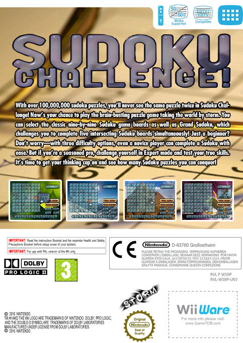 Sudoku Challenge! — box-2D-back (EU)