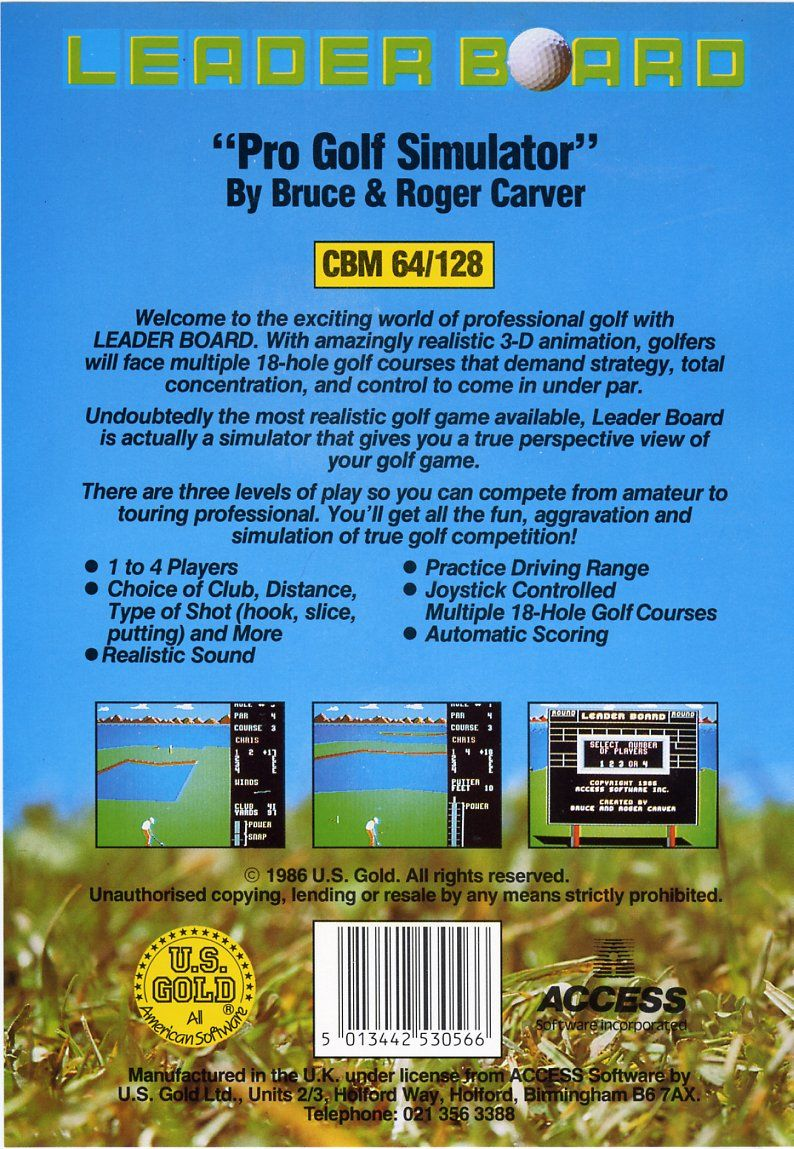 Leaderboard Golf — box-2D-back (EU)