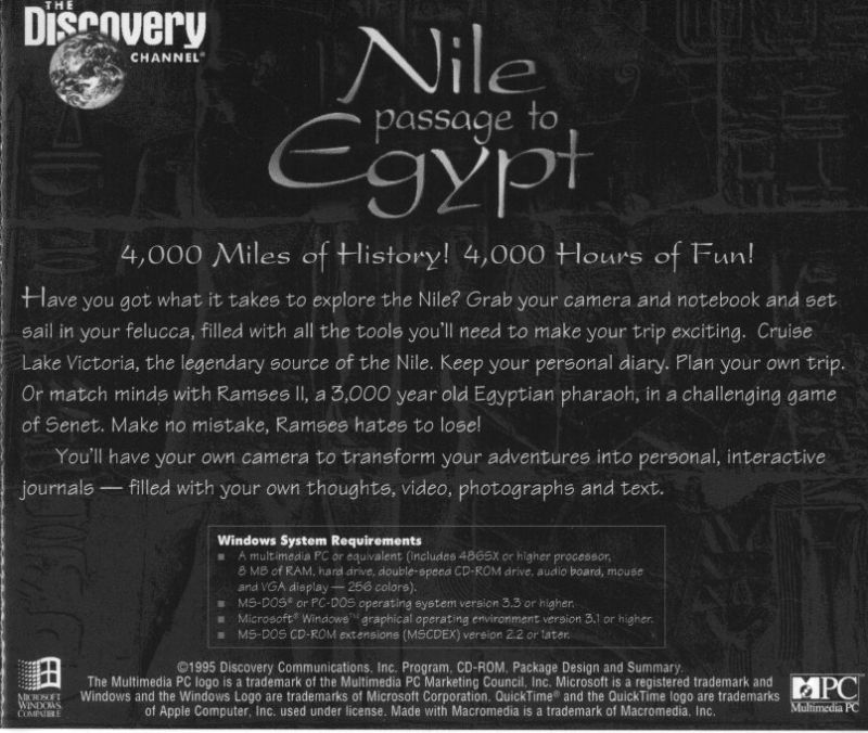 Nile: Passage to Egypt — box-2D-back (US)