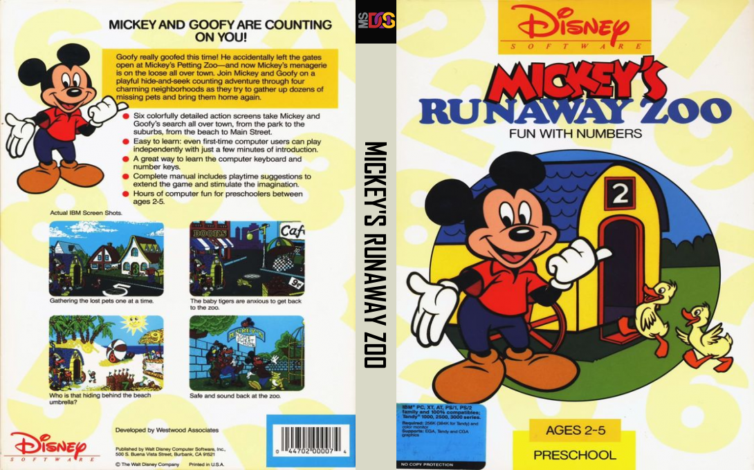 Mickey's Runaway Zoo — box-texture (US)
