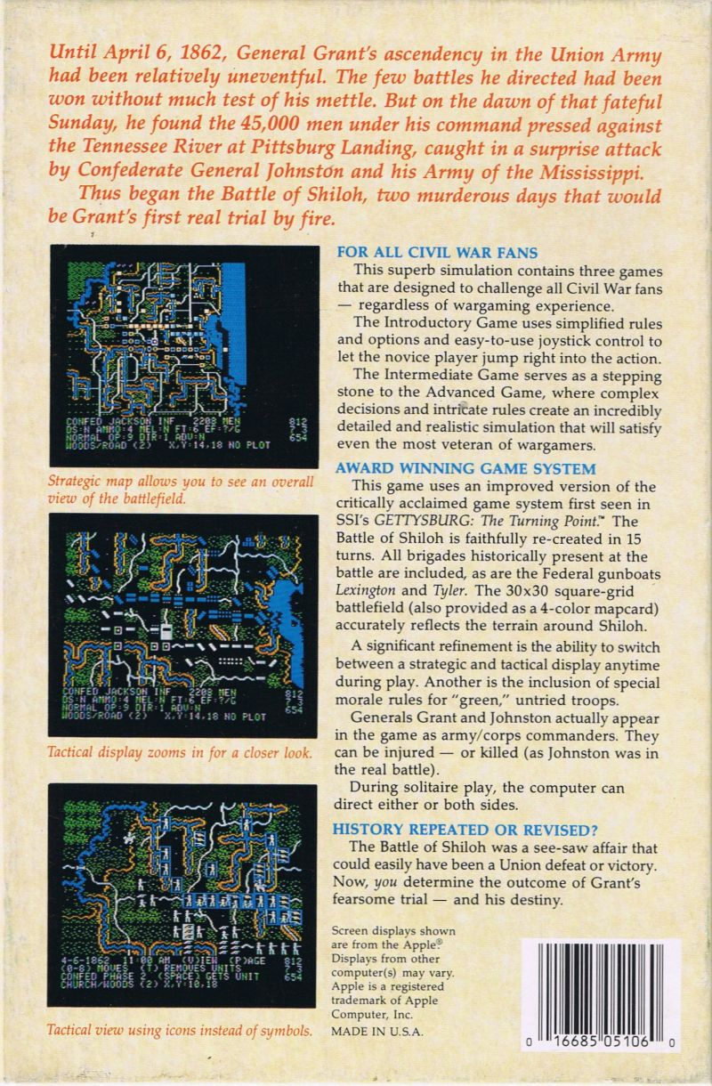 Shiloh - Grant's Trial in the West — box-2D-back (US)