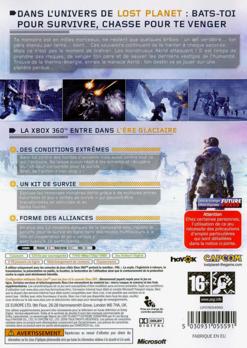 Lost Planet - Extreme Condition — box-2D-back (FR)