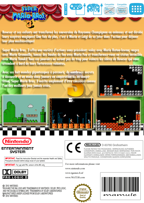 Super Mario Bros. 3 — box-2D-back (FR)