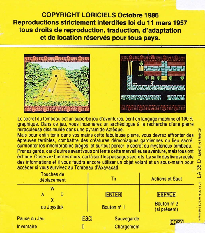 Secret Du Tombeau, Le — box-2D-back (FR)
