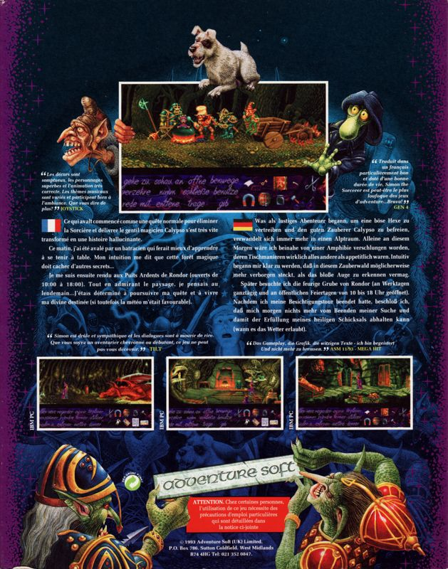 Simon The Sorcerer — box-2D-back (EU)