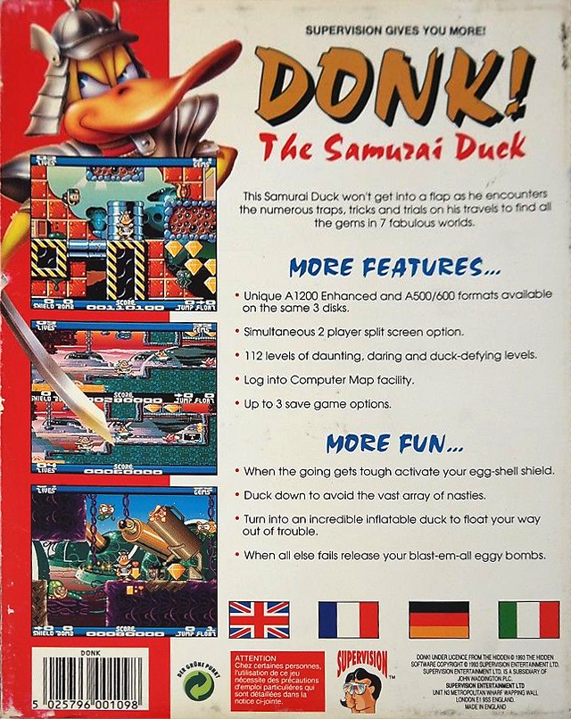 Donk! - The Samurai Duck! — box-2D-back (WOR)