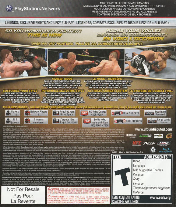 UFC Undisputed 2010 — box-2D-back (CA)