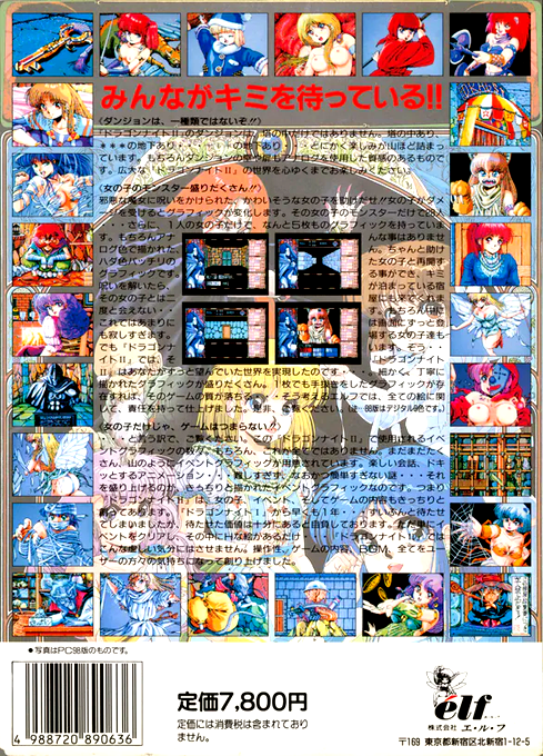 Dragon Knight 2 — box-2D-back (JP)