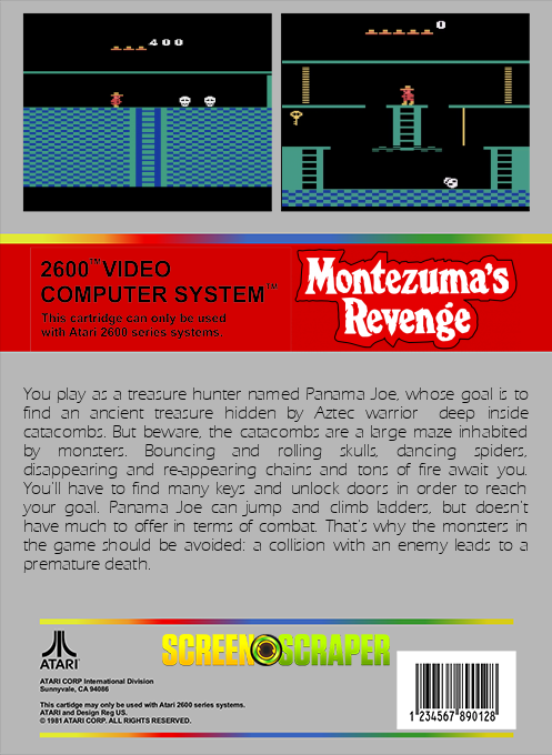 Montezuma's Revenge — box-2D-back (SS)