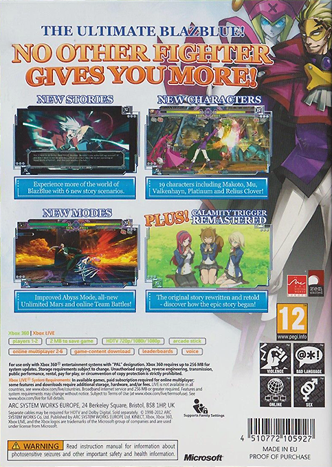 BlazBlue - Continuum Shift Extend — box-2D-back (EU)
