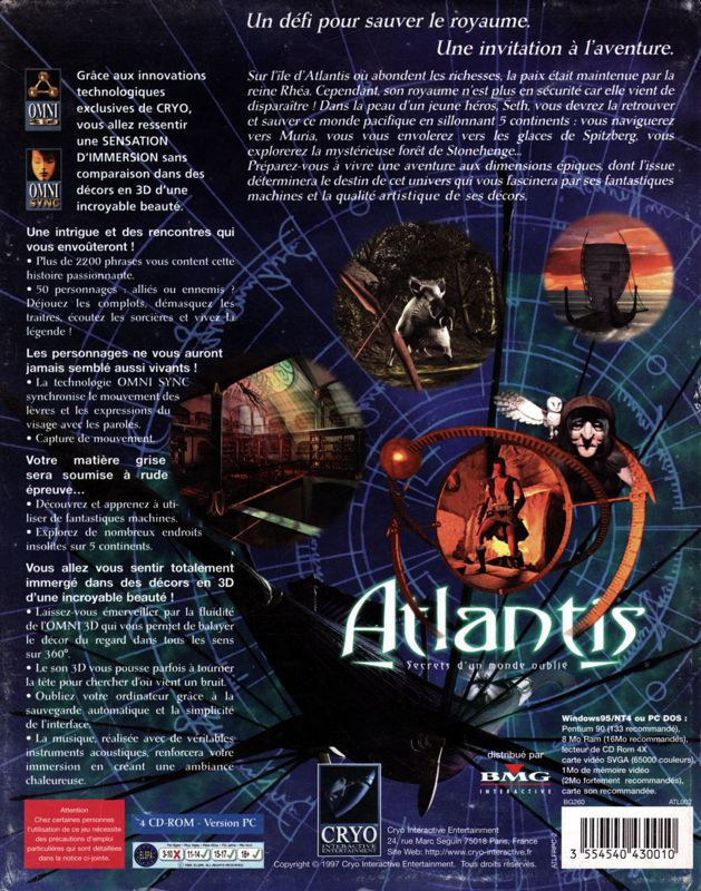 Atlantis - The Lost Tales — box-2D-back (FR)
