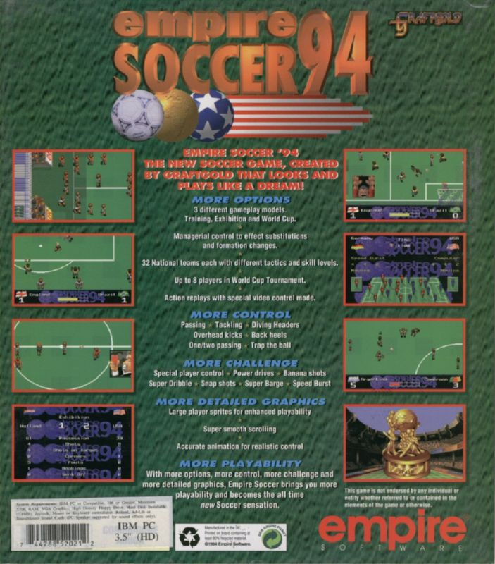 Empire Soccer 94 — box-2D-back (EU)