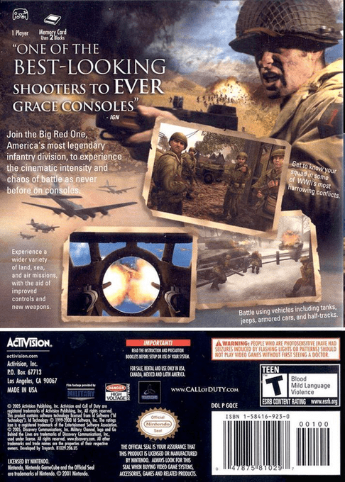Call of Duty 2 - Big Red One — box-2D-back (US)