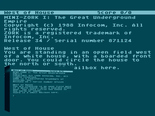 Mini-Zork I — mixrbv2 (WOR)