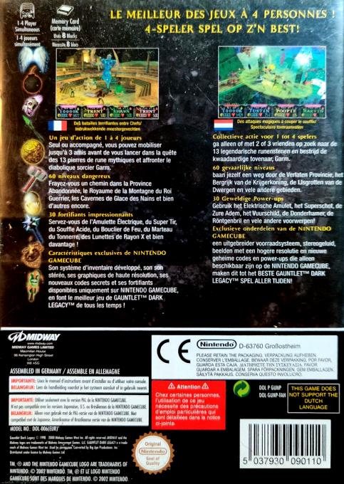 Gauntlet - Dark Legacy — box-2D-back (FR)