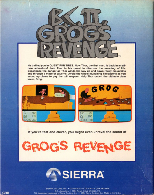B.C. II : Grog's Revenge — box-2D-back (US)