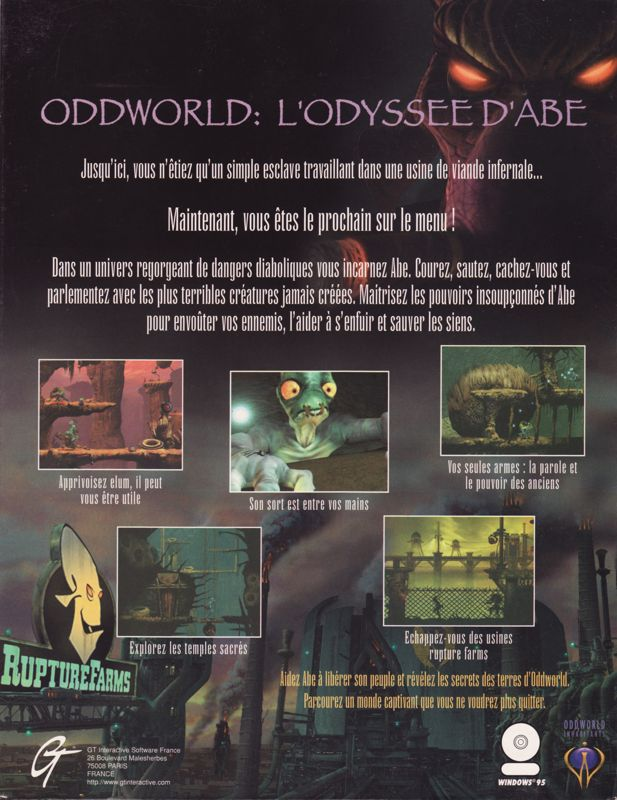 Oddworld - Abe's Oddysee — box-2D-back (FR)