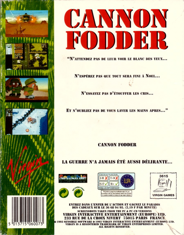 Cannon Fodder — box-2D-back (FR)