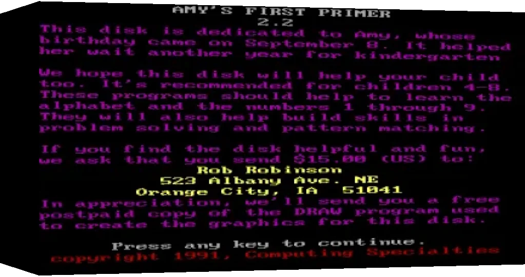 Amy's First Primer — box-3D (WOR)