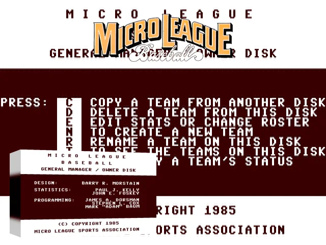 MicroLeague Baseball : General Manager : Owner Dis — mixrbv2 (WOR)