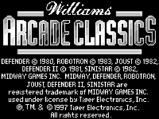 Williams Arcade Classics — sstitle (WOR)