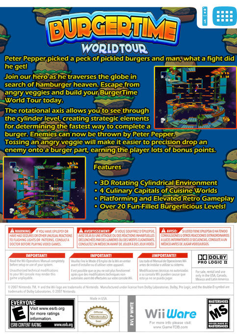 Burgertime World Tour — box-2D-back (US)