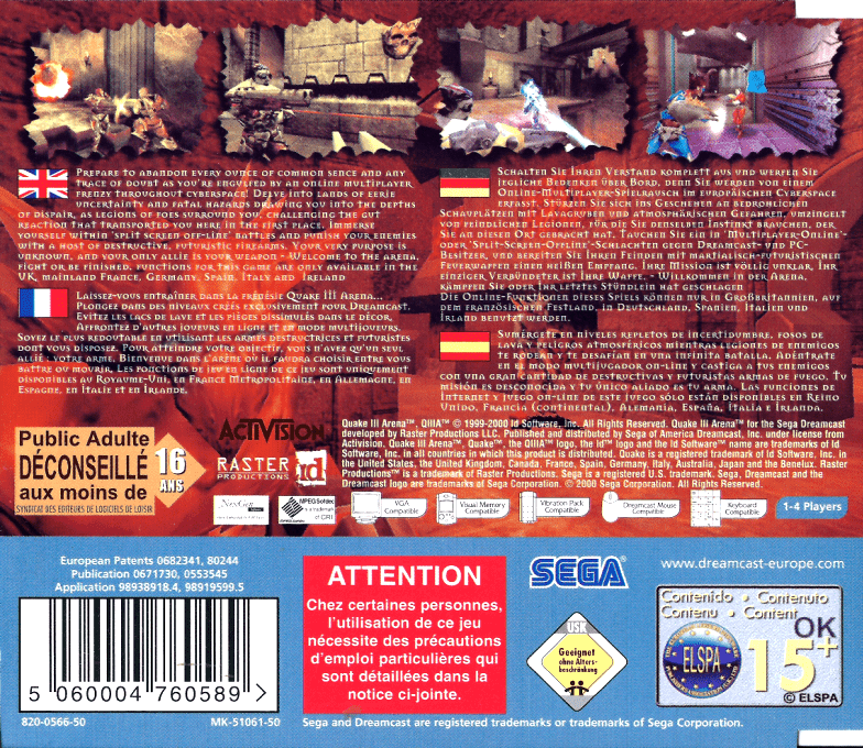 Quake III - Arena — box-2D-back (EU)