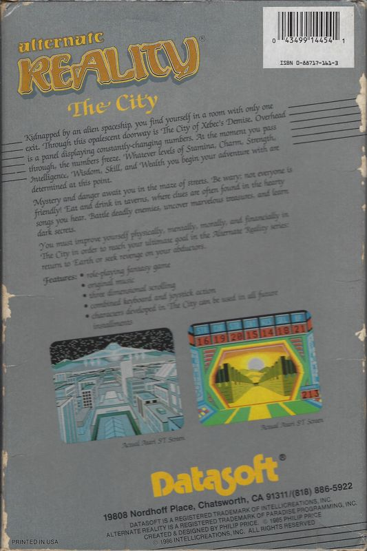 Alternate Reality - The City — box-2D-back (US)