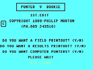 Punter v Bookie — ss (WOR)
