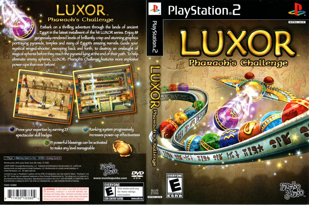 Luxor - Pharaoh's Challenge — box-texture (US)