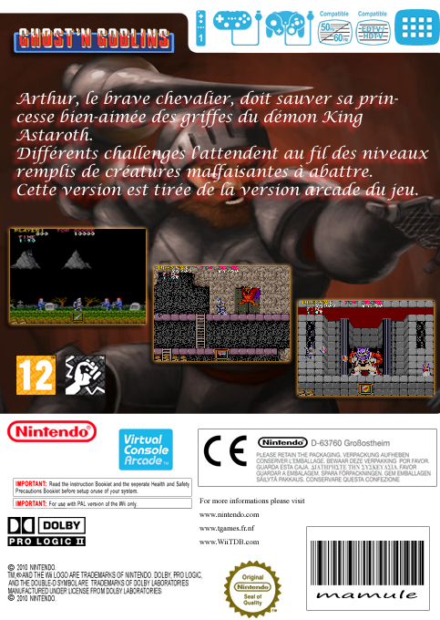 Ghosts 'n Goblins — box-2D-back (FR)