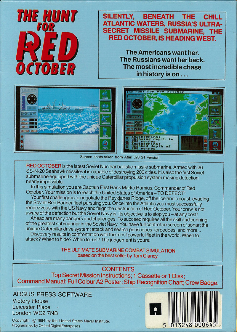 Hunt for Red October, The — box-2D-back (EU)