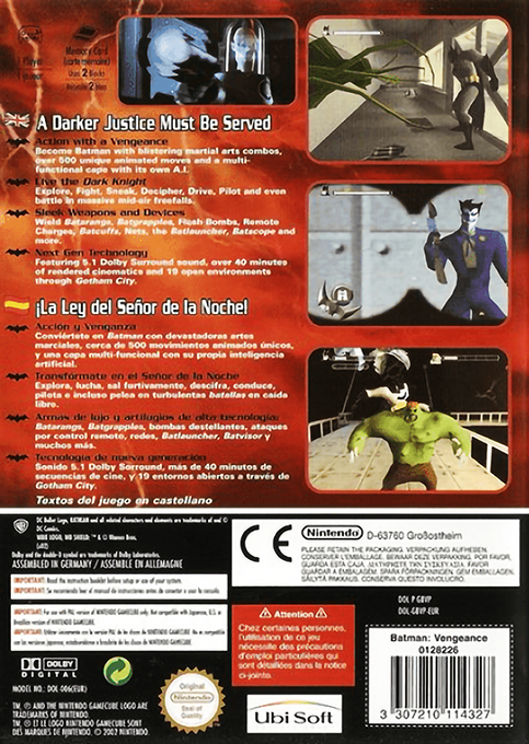 Batman - Vengeance — box-2D-back (EU)