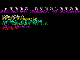 Atari Simulator — sstitle (WOR)