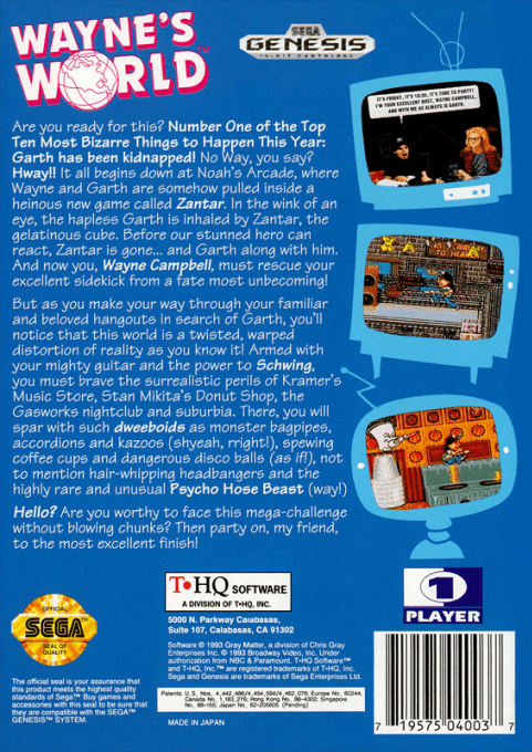 Wayne's World — box-2D-back (US)