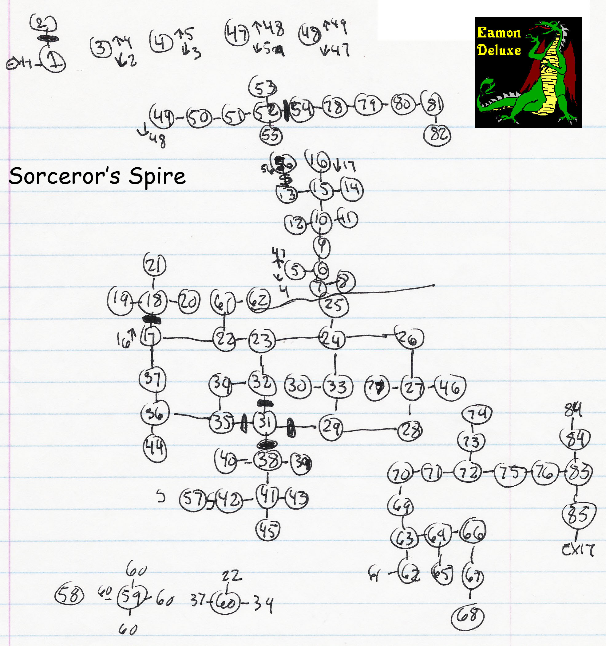 Eamon 100 - Sorceror's Spire — maps
