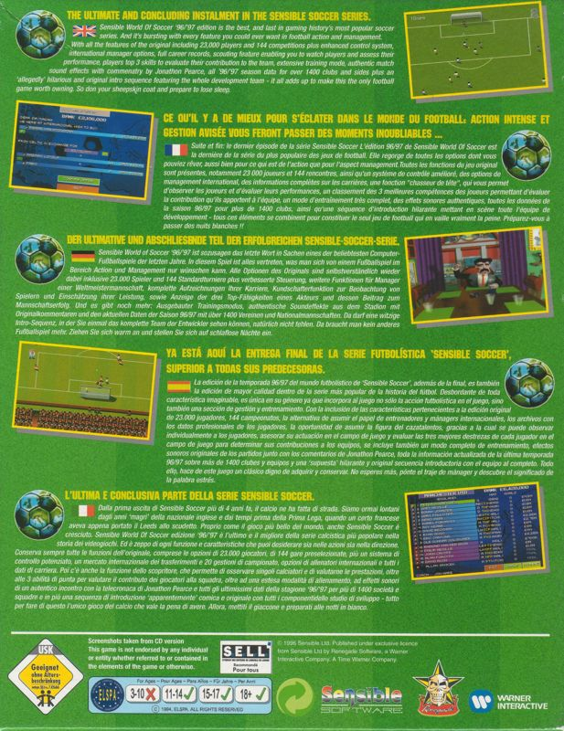 Sensible World Of Soccer 96-97 — box-2D-back (EU)