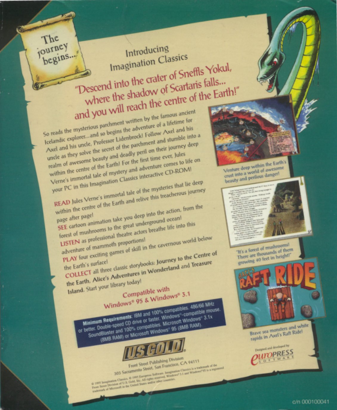 Journey to the Centre of the Earth — box-2D-back (US)