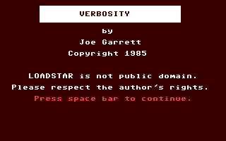 Verbosity — sstitle (WOR)