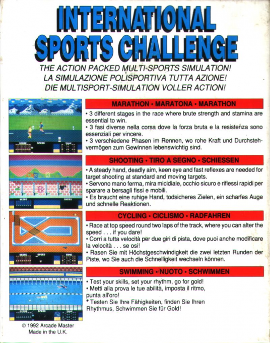 International Sports Challenge — box-2D-back (EU)