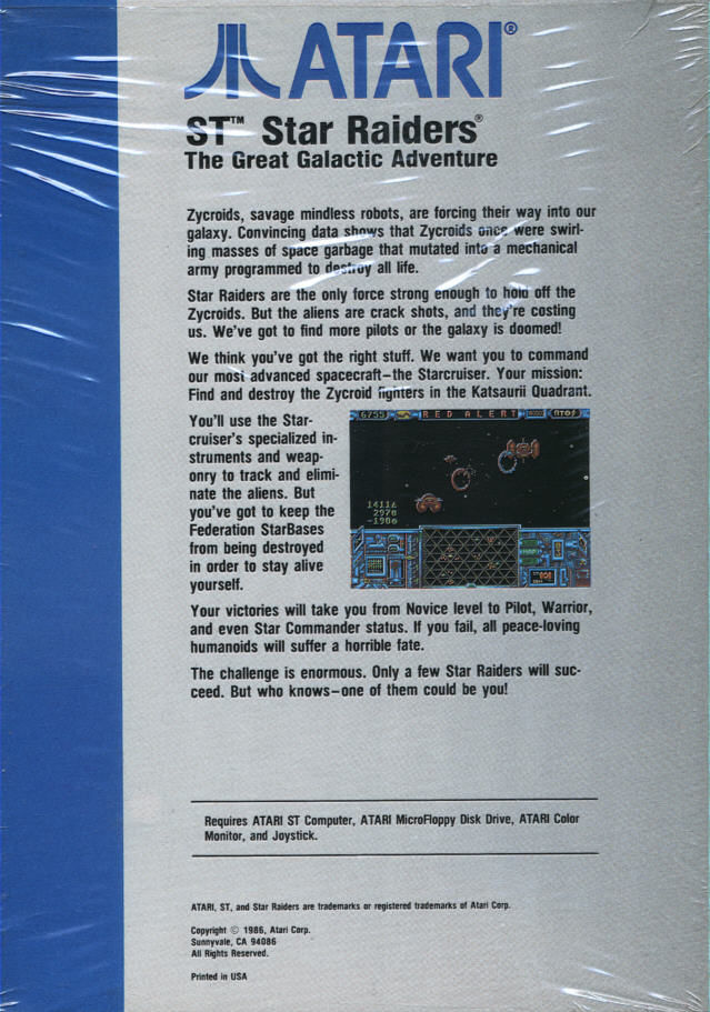 Star Raiders — box-2D-back (US)