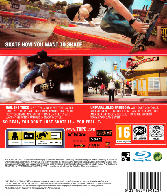 Tony Hawk's Project 8 — box-2D-back (EU)