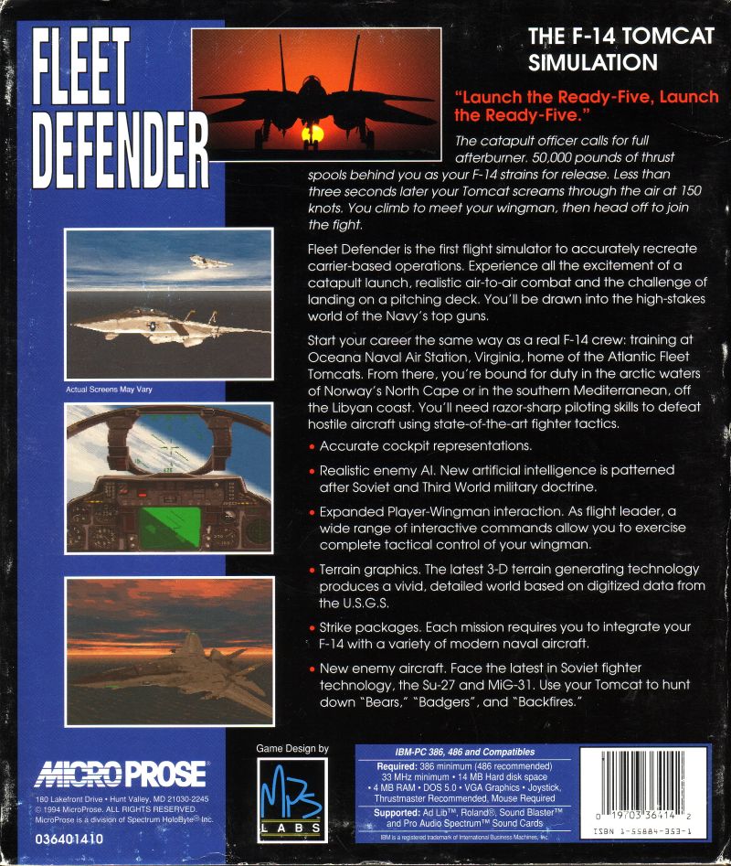 Fleet Defender Gold — box-2D-back (US)